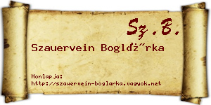 Szauervein Boglárka névjegykártya